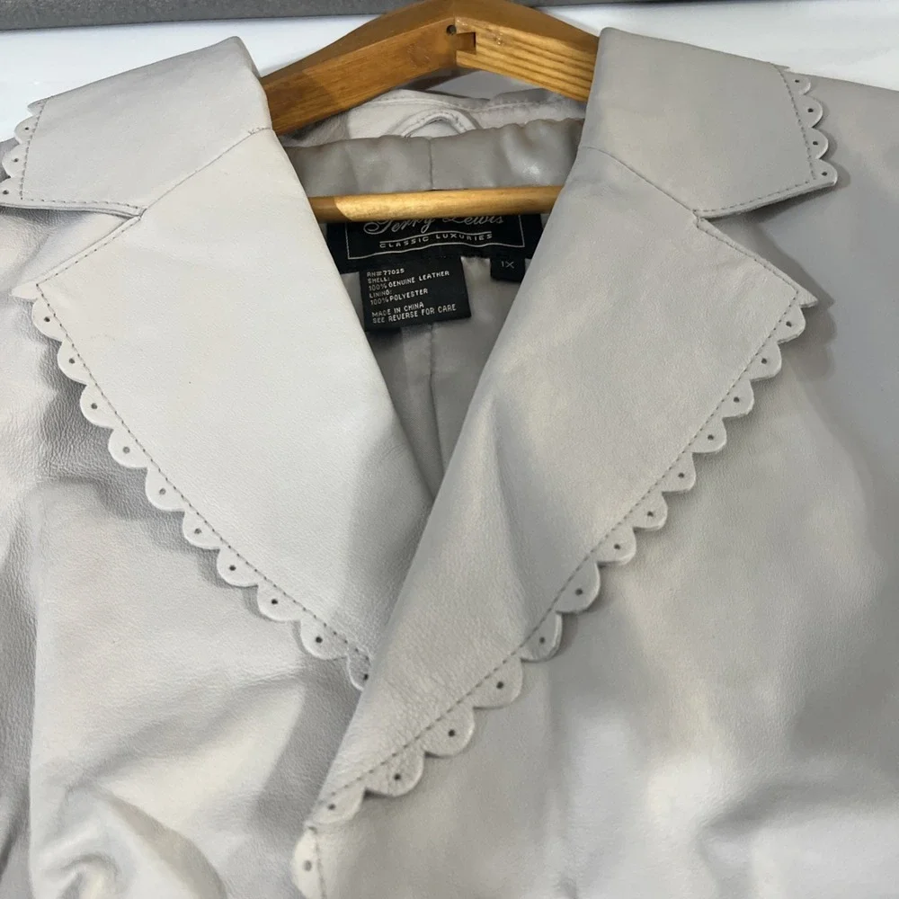 NEW IVORY‎ WHITE LAMB LEATHER JACKET WOMEN WOMAN SIZE XL Terry Lewis
